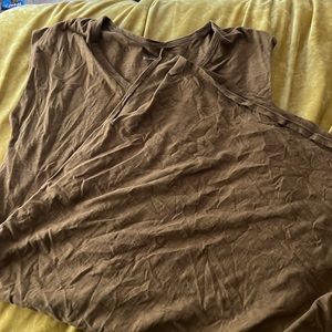 EUC - Dijon mustard brown straight boxy cotton maxi